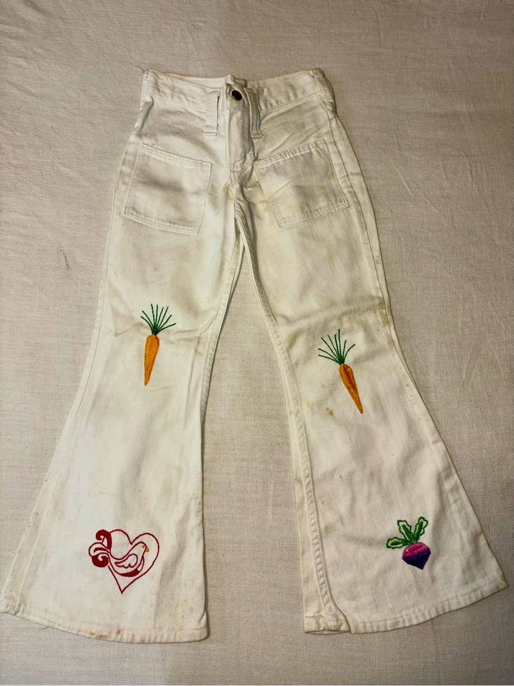 Girls Vintage Wranglers-Size 7 Hand Embroidered late 60s - early 70s